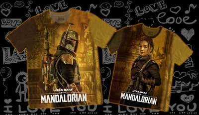 Футболки с полной запечаткой: парные - star wars mandalorian (2)